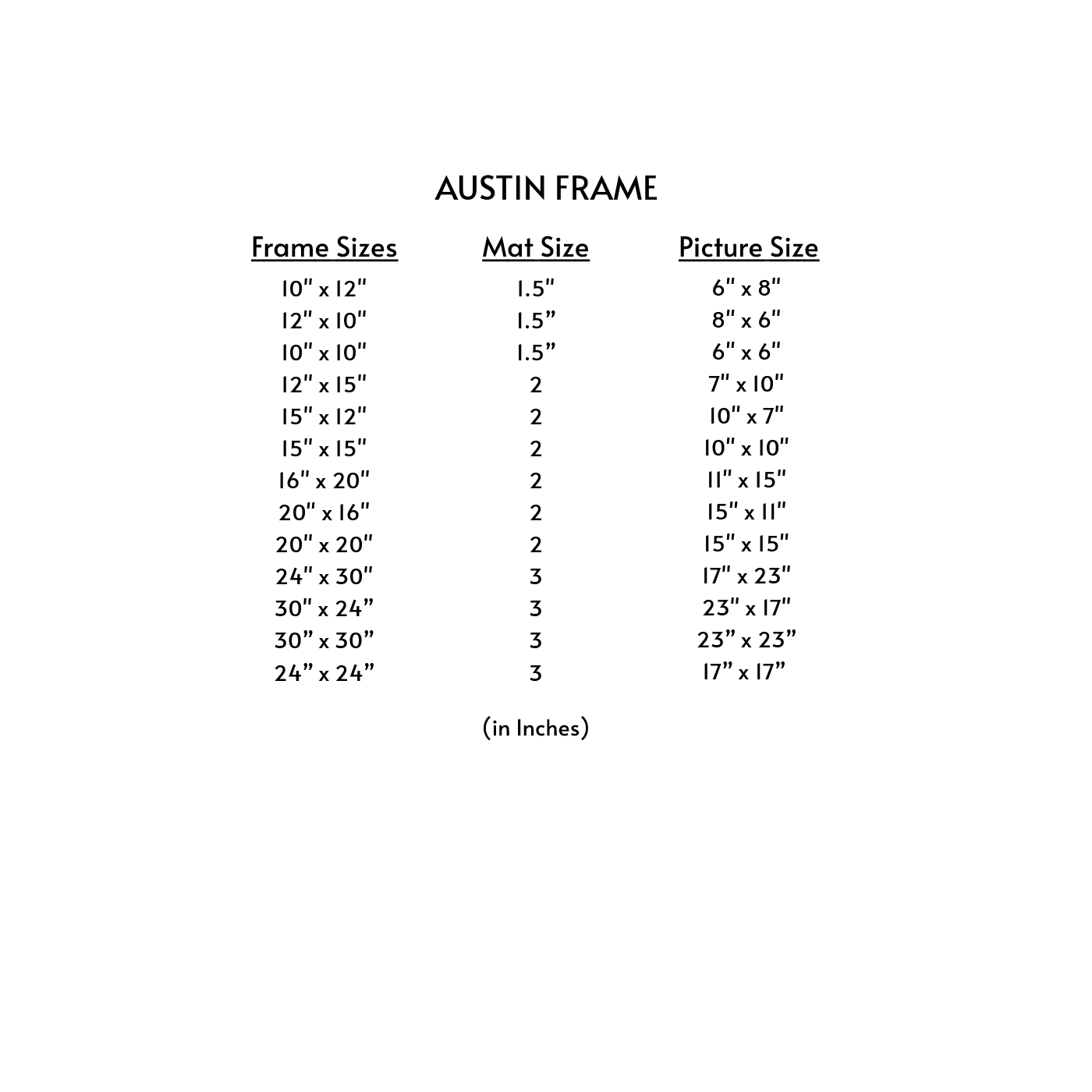 Austin Frame - Solid Wood