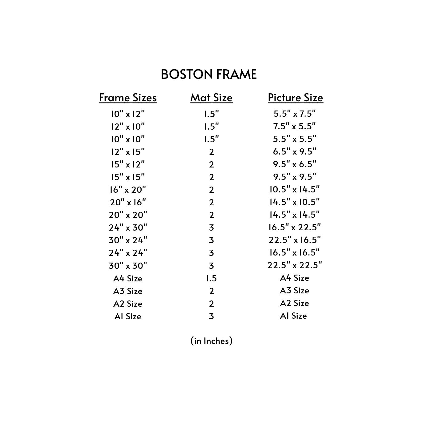 Boston Frame - Solid Wood