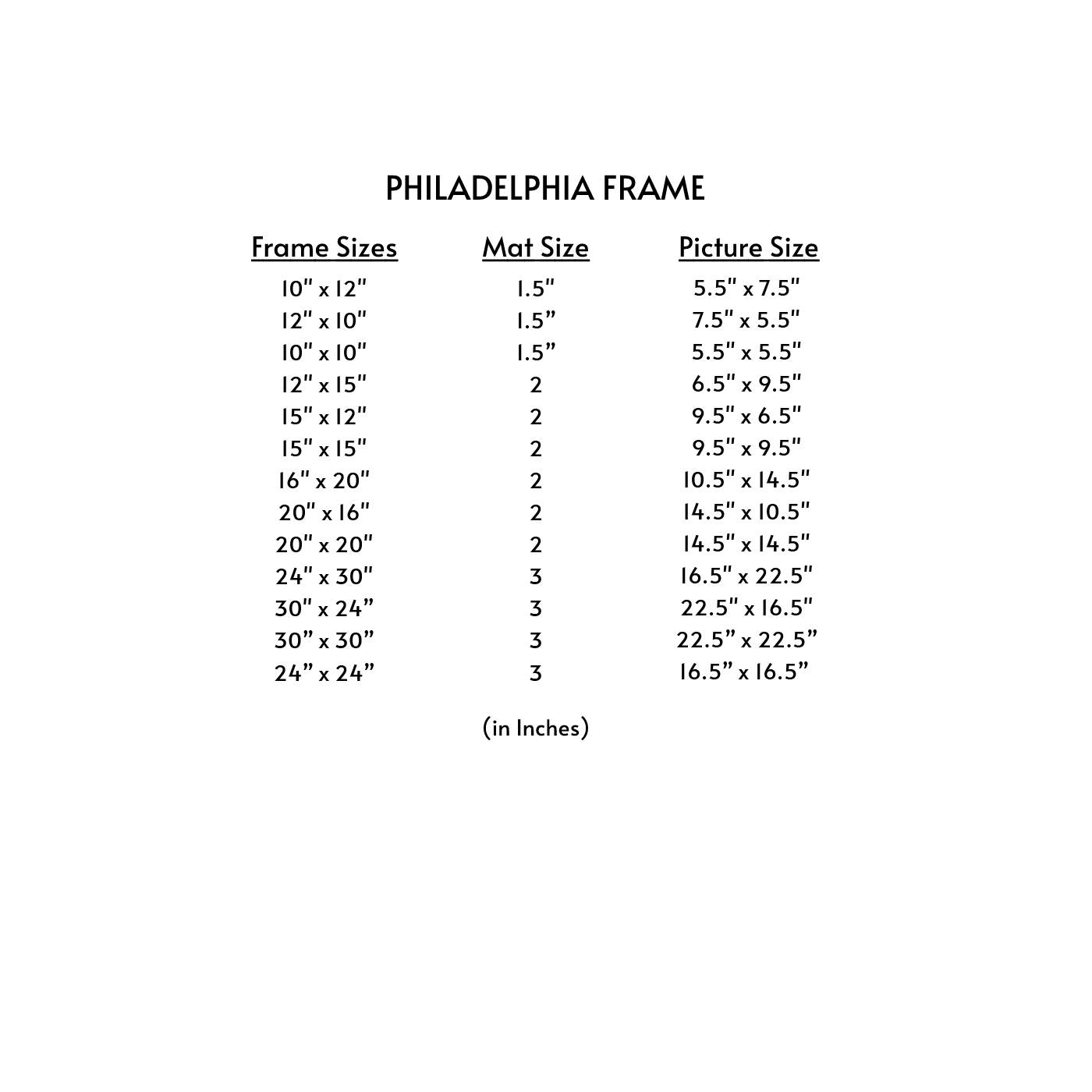 Philadelphia Frame - Solid Wood