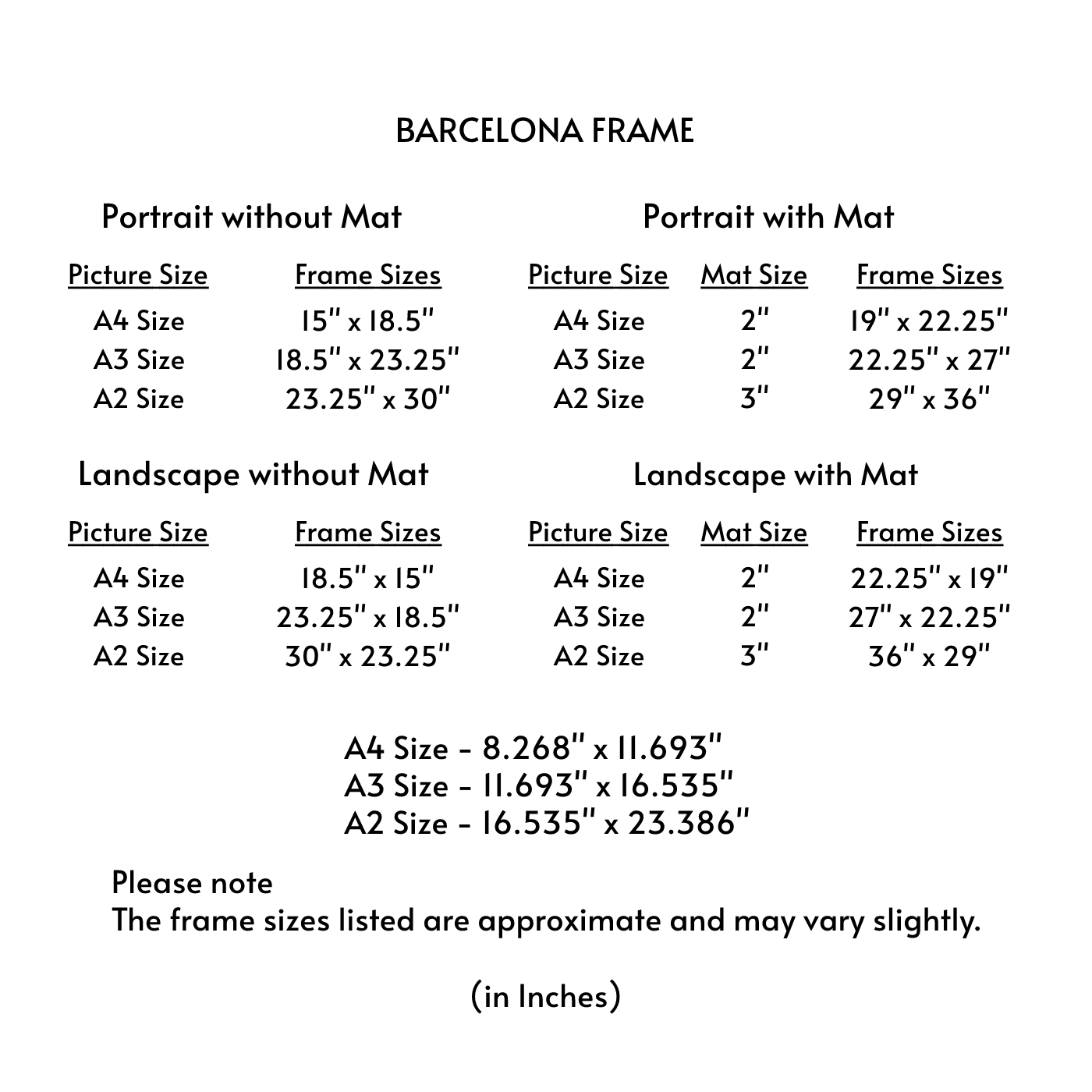 Barcelona Frame - Solid Wood