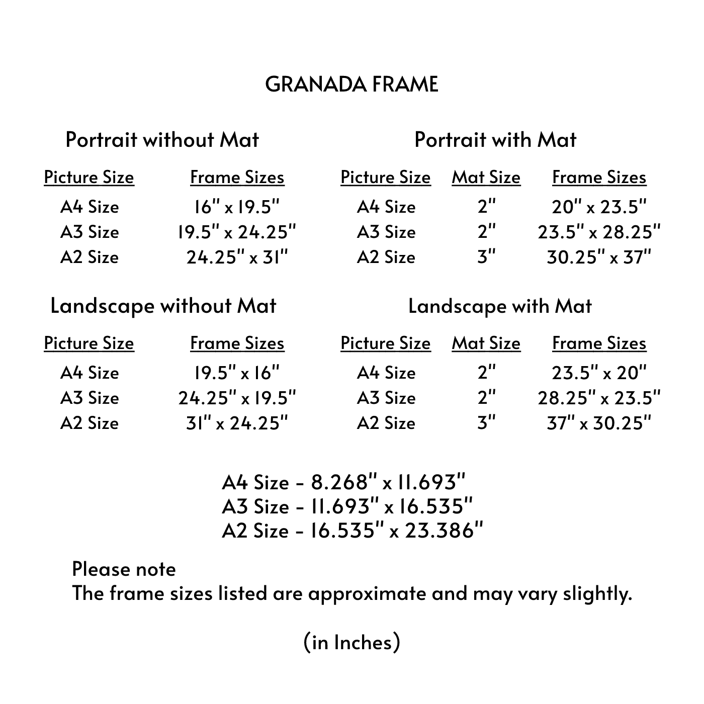 Granada Frame - Solid Wood